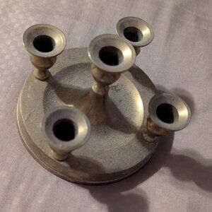 Silver Metal 5-Arm Candle Holder